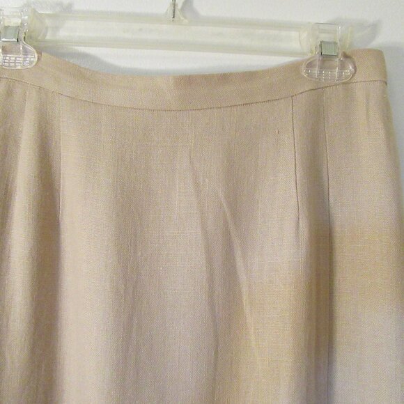 Olsen Collection Long Linen Skirt, Natural - Picture 4 of 5